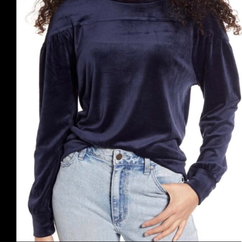 BP. Navy Blue Velour Sweatshirt